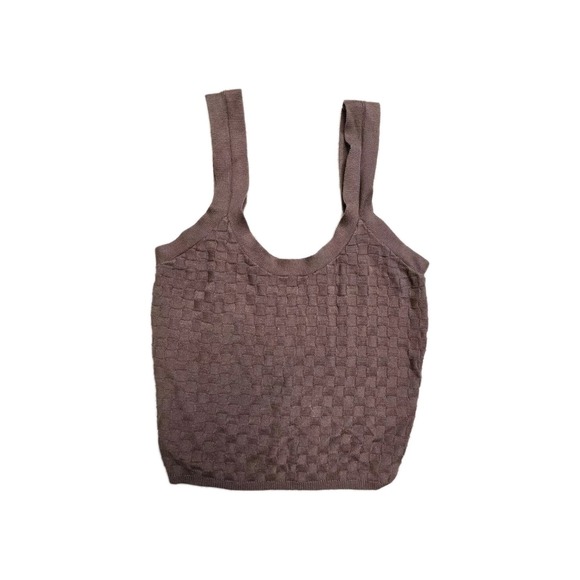 Abercrombie & Fitch Tops - ABERCROMBIE & FITCH A&F Stretch Scoop Neck Sleeveless Brown Checkered Tank Top S